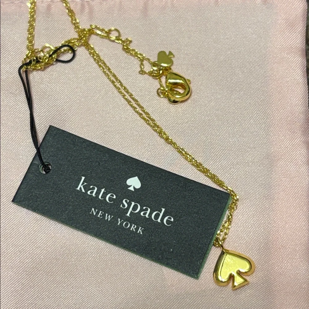 NWT Kate Spade Gold Toned Spade Charm Necklace